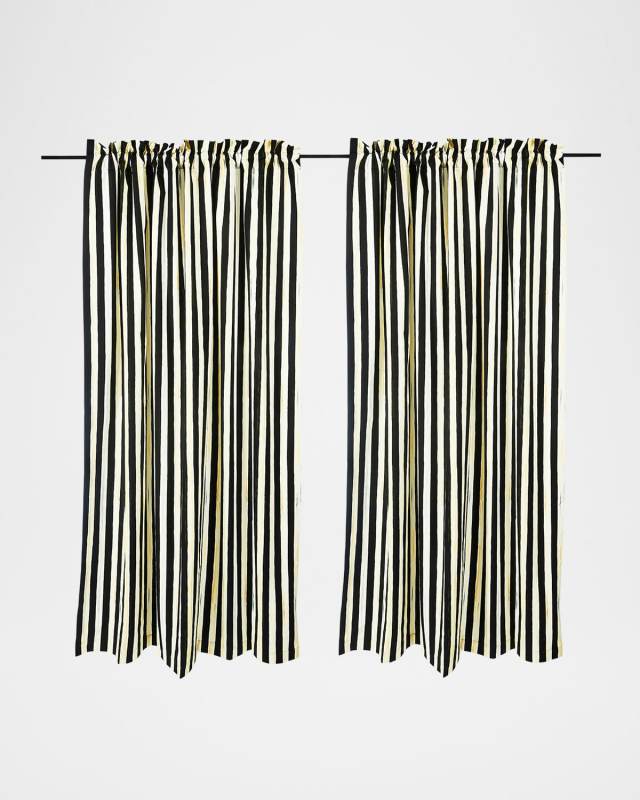 Courtly Stripe Light-Filtering Curtain Panel, 52" x 84"